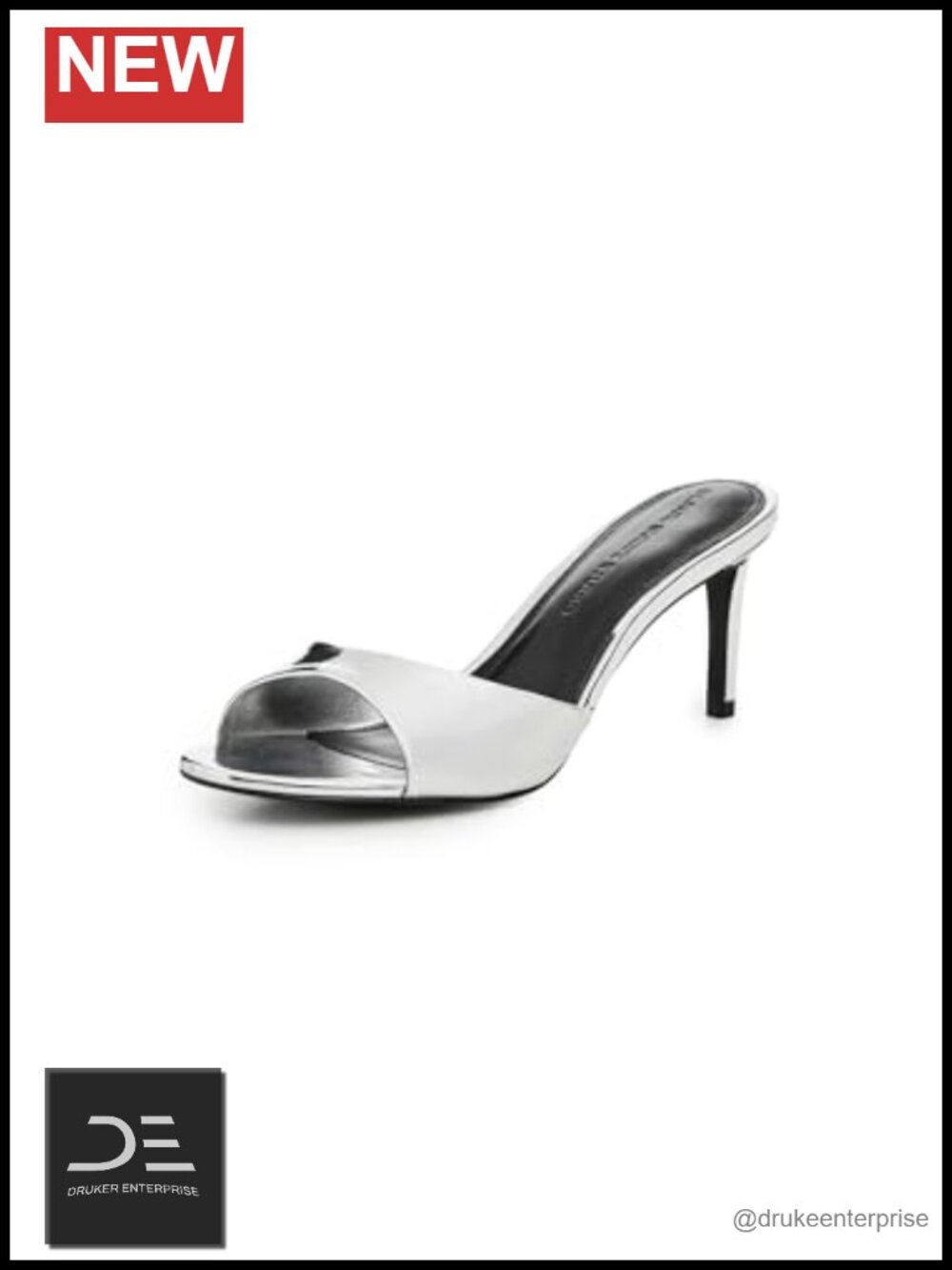 Stiletto Heel Slide Sandals Cushioned Footbed Leather